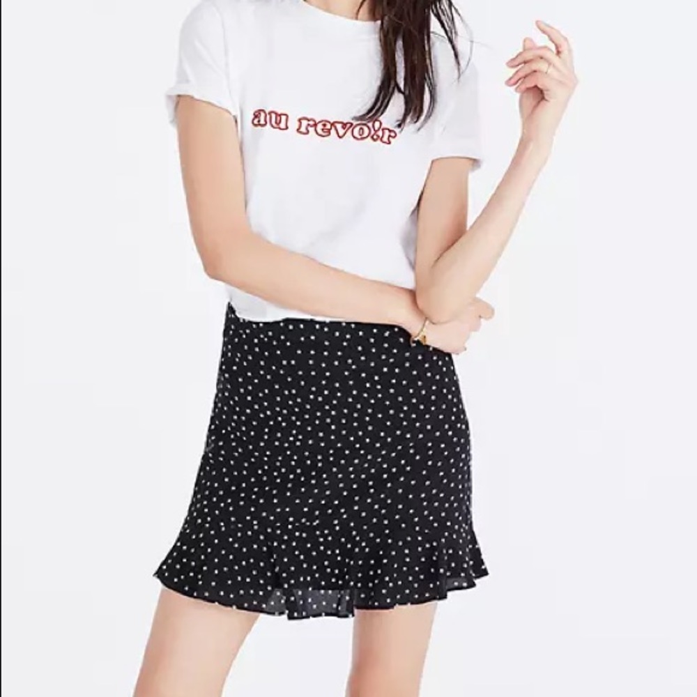 Madewell Silk Ruffle Skirt Star Scatter Size 0